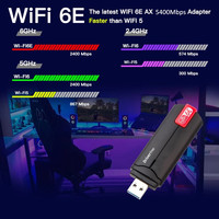 AX5400 Wifi6 adaptor Wifi 6E, antena MU-MIMO tri-band USB 3.0 5400Mbps untuk Laptop PC