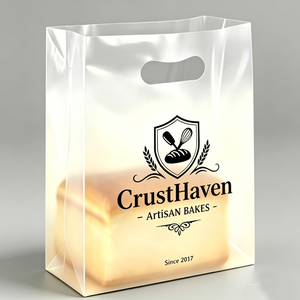 Sacchetti in Plastica Trasparente Personalizzati all'Ingrosso con Manico Fustellato per Imballaggio Alimentare da Forno, Borsa per <span class=keywords><strong>la</strong></span> Spesa da Asporto - Product Image 5