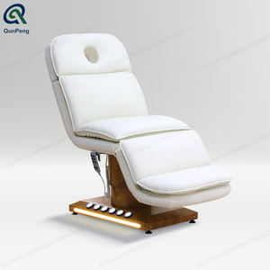 Qunpeng vendita calda a Base di grano di legno pedale elettrico bellezza Spa massaggio tavolo salone ciglia pieghevole mobili con luce - Product Image 1