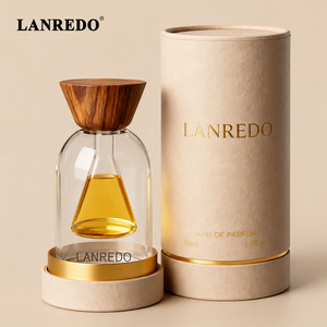 Hot Sale Luxury Niche clear perfume Bottle 50ml 100ml Creative Double Wall Glass Perfume Bottle with Wood Cap - Product Image 3