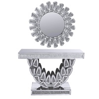 Table console miroir marron or rose effet diamant écrasé, ensemble de miroirs muraux décoratifs, meubles miroir, table d'entrée, décoration murale, Espejo