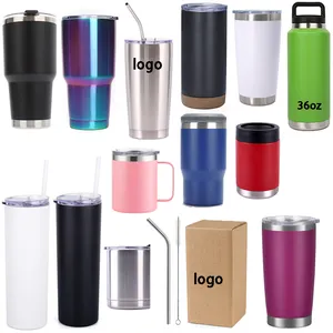 Gobelets en acier inoxydable Termos 30oz 20oz 10oz 12oz 14oz Verres thermiques isolés avec logo Design personnalisé Tasse à revêtement par poudre