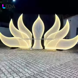 LEDA Glowing Petal Shape <b>Backdrop</b> Wedding Use LED Light Up Panel <b>Stand</b> for Event Decoration - Product Image 3