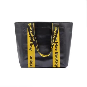Custom Eco-Friendly Duffel Bag Reusable <b>Nylon</b> Fabric Logo Laminated PP Woven Zipper Closure Shoulder Handle Customized Color - Product Image 2