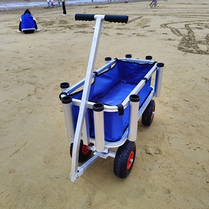 อลูมิเนียมสําหรับงานหนัก 4 ล้อรถบรรทุกมือทุกพื้นที่บอลลูนล้อชายหาดรถเข็นเกวียนตกปลา - Product Image 5