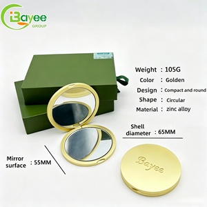Double Sided Compact <b>Mirror</b> 2X Magnification Foldable Pocket Makeup <b>Mirror</b> Portable Travel Cosmetic <b>Mirror</b> for Daily Touch Up - Product Image 3