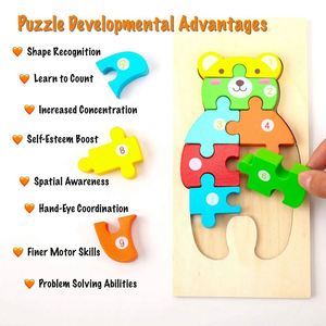 Puzzle éducatif en bois 3D de haute qualité pour l'apprentissage précoce et le développement cognitif des enfants - Product Image 4