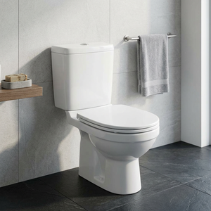 Aqua Two Piece Floor Mounted Toilet for French Market White Ceramic Dual-Flush 5 Year Warranty with P <b>Trap</b> S <b>Trap</b> Options - Product Image 5
