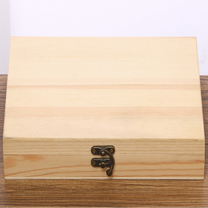 Caja rectangular de madera de pino sin terminar, baratija de regalo, artículos diversos, joyería, juguetes, almacenamiento de exhibición, caja de embalaje de madera multifuncional - Product Image 5
