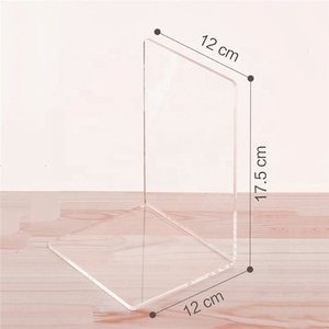 L צורת אקריליק Bookend עם Magaziner כיס אקריליק כן ציור ספר מחזיק מעמד Rack Libiary מדף ספרים תומכי ספרים - Product Image 6