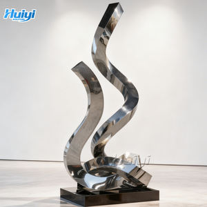 Esculturas Abstractas Modernas de Acero Inoxidable Pulido a Espejo, Grandes, para Exteriores, Personalizables - Product Image 2