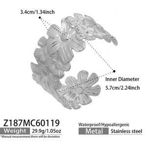 Luxury 316L Stainless Steel 14k 18k Gold Plated Fashion <b>Bracelets</b> & Bangles Flower Butterfly Fashion <b>Cuff</b> <b>Bracelets</b> for Women - Product Image 5