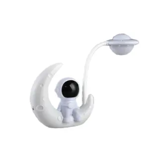 만화 달 우주 비행사 램프 Usb 충전식 배터리 dimmable 미니 Led 야간 조명 장식 어린이