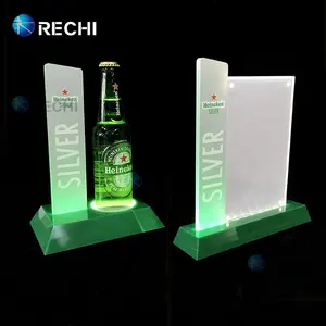 RECHI señalización de luz de publicidad personalizada de sobremesa, soporte de exhibición de señal de menú iluminado con LED acrílico de encimera para Barra de cerveza