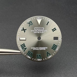 Piezas de Reloj, Esfera Gris de 28.5mm, Índices Romanos, Accesorios Modificados, Compatible con Movimiento Japonés NH35/36 - Product Image 4