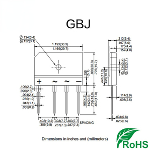 工場卸売ブリッジ整流ダイオード25A <span class=keywords><strong>1000V</strong></span> GBJ2510整流ブリッジ4ピンKBJ2510 KBJ25Mハイパワー25Aトランジスタ - Product Image 2