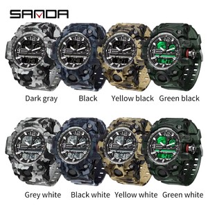 Reloj Deportivo SANDA 3359 para Hombre, LED Digital Analógico con Doble Pantalla, Resistente al Agua 5BAR, Camuflaje, Cuarzo, Alarma, Edición Limitada - Product Image 2