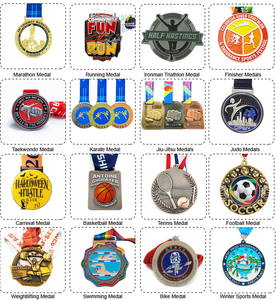 Medalla Escolar Personalizada con Diseño de Caballito de Mar, Premio Deportivo de Metal para Primaria, Cordón Resistente a los Rayos UV y al Agua para Eventos Académicos - Product Image 2