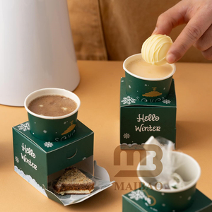 ที่วางแก้วกาแฟแบบพกพาพร้อมกล่องขนมขนมขนมเบเกอรี่ดีไซน์แบบใหม่หน่วยคู่ออกแบบได้ตามต้องการ - Product Image 3