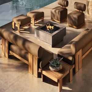 Sofá Modular <span class=keywords><strong>Vigo</strong></span> de Teca a Precio de Fábrica, Juego de Muebles de Exterior Impermeables, Sofá de Jardín de Diseño para Uso en Patio - Product Image 6