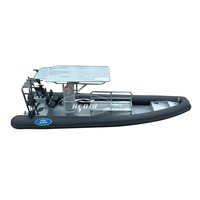 Bateau de plongée sous-marine 7,6 m 24 pieds Coque rigide en aluminium Bateau pneumatique Hypalon Rib 760 avec support