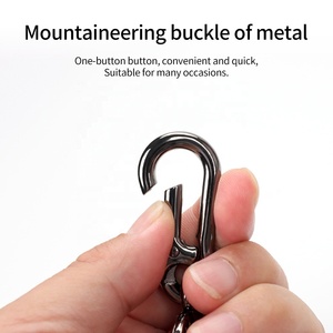 Kim Loại Xoay <span class=keywords><strong>Snap</strong></span> Móc leo núi Xe Keychain cho da thủ công dây đeo vành đai Webbing móc móc móc cổ điển O vòng chìa khóa - Product Image 5