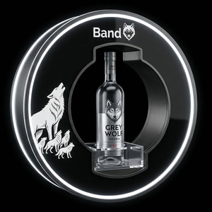 Présentoir lumineux LED personnalisé <span class=keywords><strong>en</strong></span> acrylique pour bouteilles de vodka, présentoir de bouteilles de vin, présentoir de bouteilles d'alcool pour bars de nuit - Product Image 1