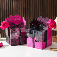 Boîte Cadeau Transparente pour Gâteau avec Design de Rose Entière, 4 Pouces, 6 Pouces