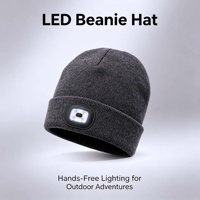 Bonnet tricoté en acrylique LED réfléchissant pour adulte, idéal pour les activités nocturnes en extérieur en hiver