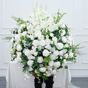 Factory Price Custom Wholesale Artificial Silk Flower Decoration 90cm Beautiful White Artificial Large Flower Ball