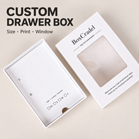 Boîte d'emballage personnalisée à tiroir coulissant, écologique, en papier avec fenêtre en PVC pour faux ongles faits main