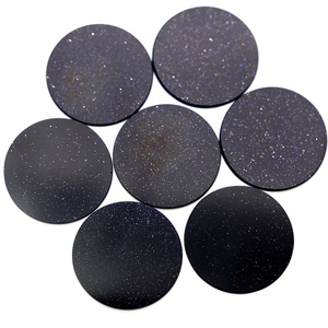 Piedras preciosas sintéticas de arena dorada azul, vidrio plano doble redondo, azul para la fabricación de joyas - Product Image 6