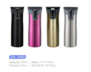 Tasse à café isotherme en acier inoxydable à double paroi de 14 oz, personnalisée en usine, pour le commerce transfrontalier, cadeau créatif, tasse de voiture - Product Image 1