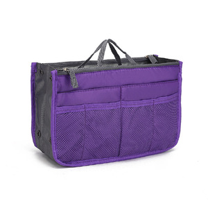 Large Capacity Double Zipper Nylon Organizer Pouch Durable Eco-Friendly Travel Makeup Bag &amp; <strong>Handbag</strong> <strong>Insert</strong> with Soft Handle - Product Image 6
