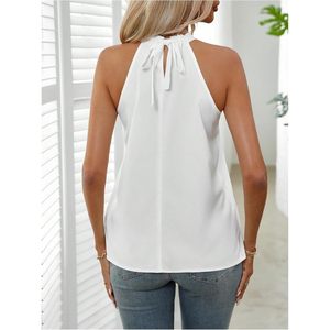 Women's Halter Top Sleeveless Chiffon <b>Blouse</b> Casual Work Summer Top Breathable - Product Image 2