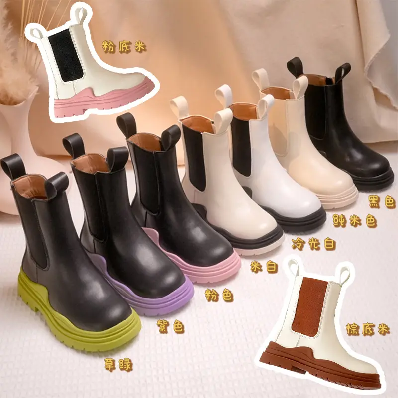 Bota ankle boots infantil clássica, bota de borracha para crianças, outono e inverno de alta qualidade, meninas, 2021