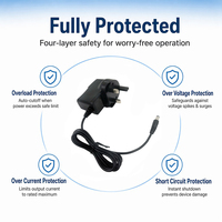 Adaptateur secteur mural ABS PC de haute qualité 5W 6W 8W 10W 12W 12.6W 13.5W avec prise UK, alimentation AC/DC 5V 6V 9V 12V 24V 0.5A 1A 1.5A 2A