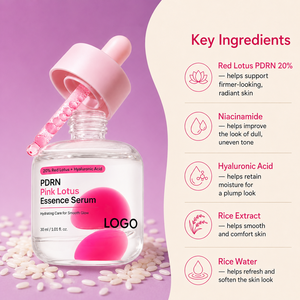 เซรั่มบำรุงผิวหน้า OEM/ODM สูตรเข้มข้นเพื่อผิวกระจ่างใส กระชับ เรียบเนียน ชุ่มชื้น ลดการระคายเคือง สำหรับผิวแพ้ง่าย ด้วยสาร PDRN และสารสกัดจากดอกบัวสีชมพู - Product Image 5