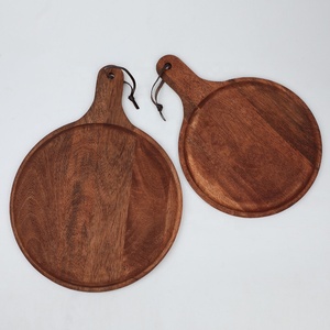 Planche à pizza, steak et fromage en bois naturel écologique à usage quotidien, épaisseur 1,5 cm, <span class=keywords><strong>avec</strong></span> poignée - Product Image 4