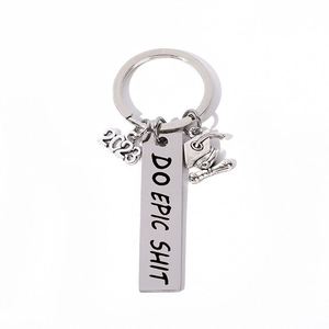 Llavero de graduación al por mayor DO <span class=keywords><strong>EPIC</strong></span> SHIT llavero de graduación regalo para él su letra grabada llaveros de Metal llavero de Estudiante - Product Image 2