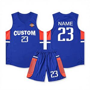 Ensemble uniforme unisexe personnalisé avec logo et numéros, débardeur respirant en polyester anti-humidité, chemises de tir, shorts, grandes tailles - Product Image 1