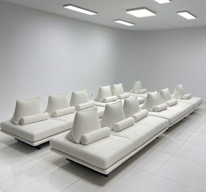 Sofá de Tela Creativo Informal para Sala de Estar Minimalista de Dos Personas de Estilo Nórdico Moderno, <span class=keywords><strong>Sin</strong></span> <span class=keywords><strong>Respaldo</strong></span> ni Reposabrazos - Product Image 1