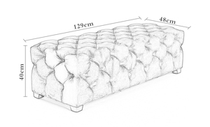 Winforce Fábrica Barato Terciopelo moderno Tuffted Tapicería Moderno Chesterfield Muebles para el hogar Taburete <span class=keywords><strong>Banco</strong></span> Cama - Product Image 6