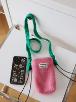 Sac banane ouvert personnalisé en feutre non tissé, dentelle et peluche, style mode, sac à bandoulière simple ou croisé, capacité 1L pour téléphone