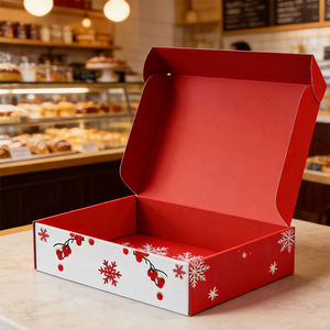 กล่องขนมพิมพ์โลโก้ตามสั่ง กล่องขนมคุกกี้เนื้อกรอบ กล่องกระดาษแข็งสีขาวย่อยสลายได้ กล่องบรรจุภัณฑ์เบเกอรี่ ขนมเนย ชีส ขนมอบ - Product Image 1