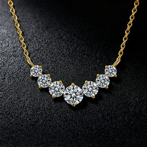 Collar de Moissanita, Plata de Ley 925, Collar con Colgante de Moissanita con Certificado Gra - Product Image 1