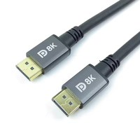 Câble DP 21 pour vidéo haute définition, moniteur PC 8K, jeu e-sport 4K, taux de rafraîchissement élevé 240Hz, extension pour ordinateur portable, cuivre nu