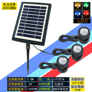 Solar Powered <b>Underwater</b> Flood <b>Light</b> 36 LED Landscape Lighting Outdoor Garden Decorative <b>Lights</b> With <b>Light</b> Control Feature - Product Image 2