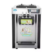Nouvelle machine à crème glacée de haute précision en acier inoxydable de qualité alimentaire avec 2+1 saveurs (Fruits, Yaourt, Chocolat et Maïs)