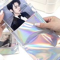 Enveloppes d'expédition holographiques en aluminium brillant autocollantes de haute qualité avec logo personnalisé pour la logistique